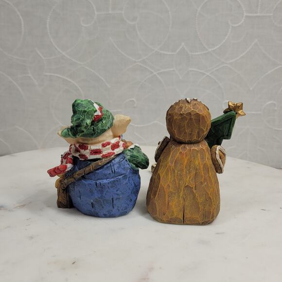 VINTAGE Sitting Gingerbread Man and Elf Dangle Leg Hanging Shelf Decorations - Picture 7 of 13